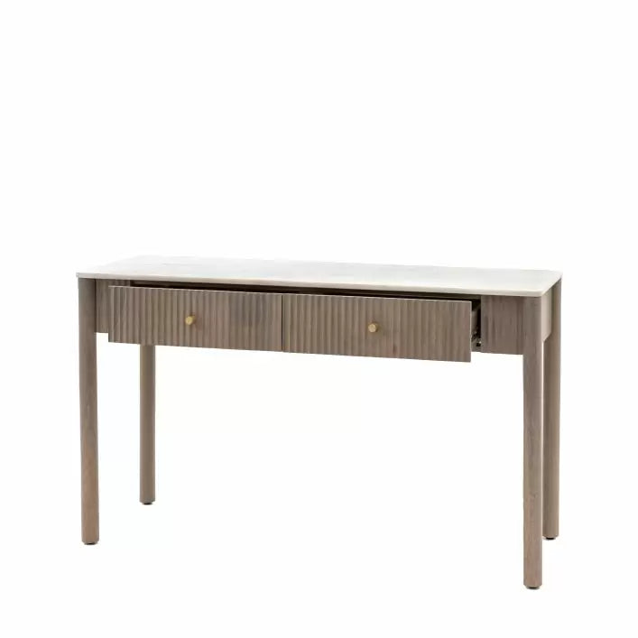 Mango Wood and Marble Console Table