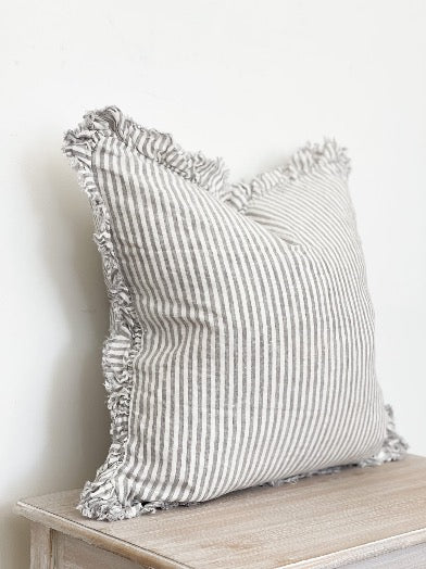 Celine Cushion Cover with Grey Stripe (45x45cm)