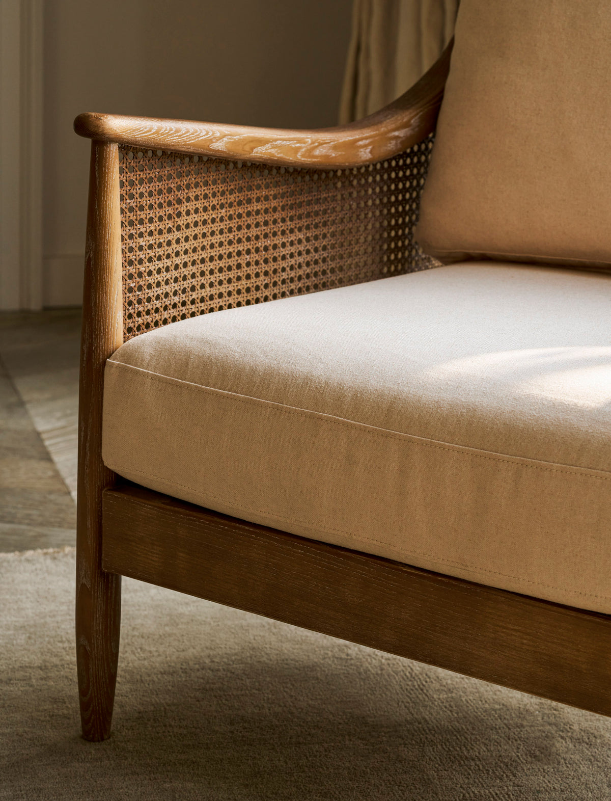 Templecombe Rattan Armchair - Ash Wood, Oatmeal
