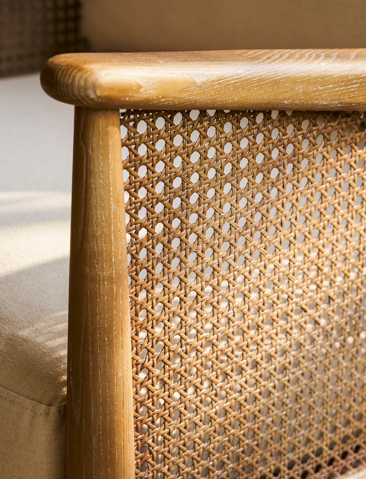 Templecombe Rattan Armchair - Ash Wood, Oatmeal