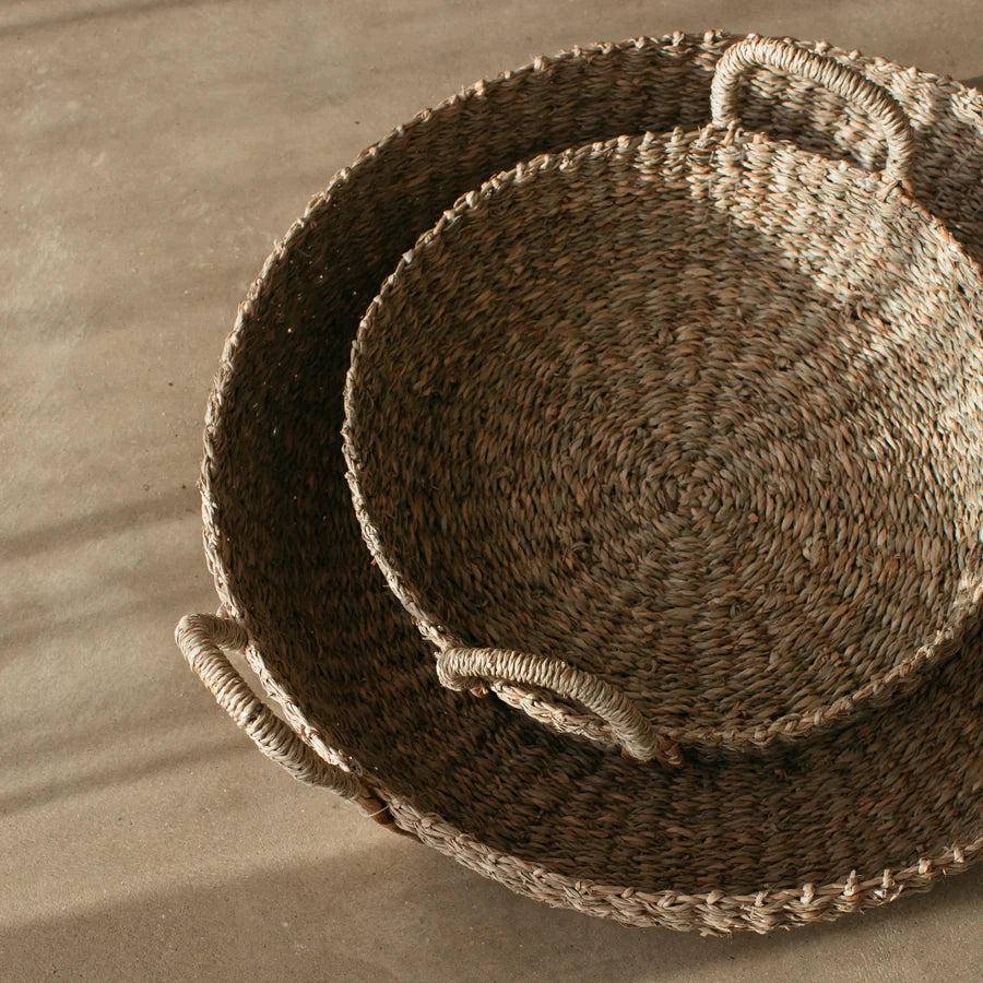 Set of 2 Round Seagrass Baskets