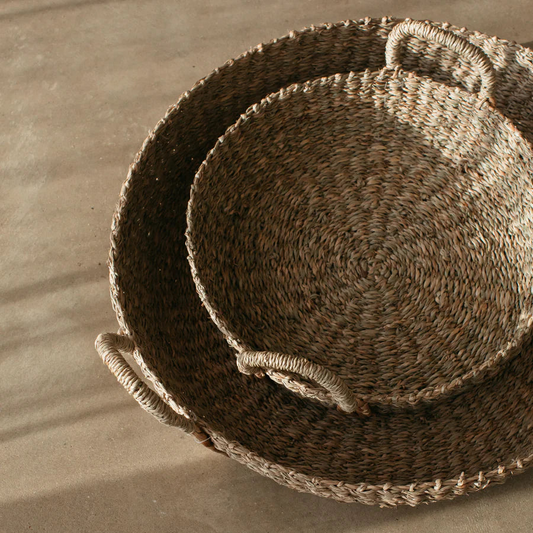 Set of 2 Round Seagrass Baskets