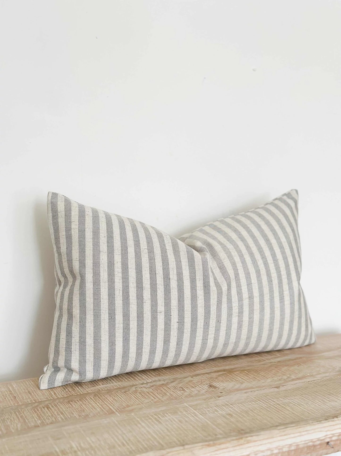 Sienna Cushion Cover Grey & Cream Stripe (50x30cm)