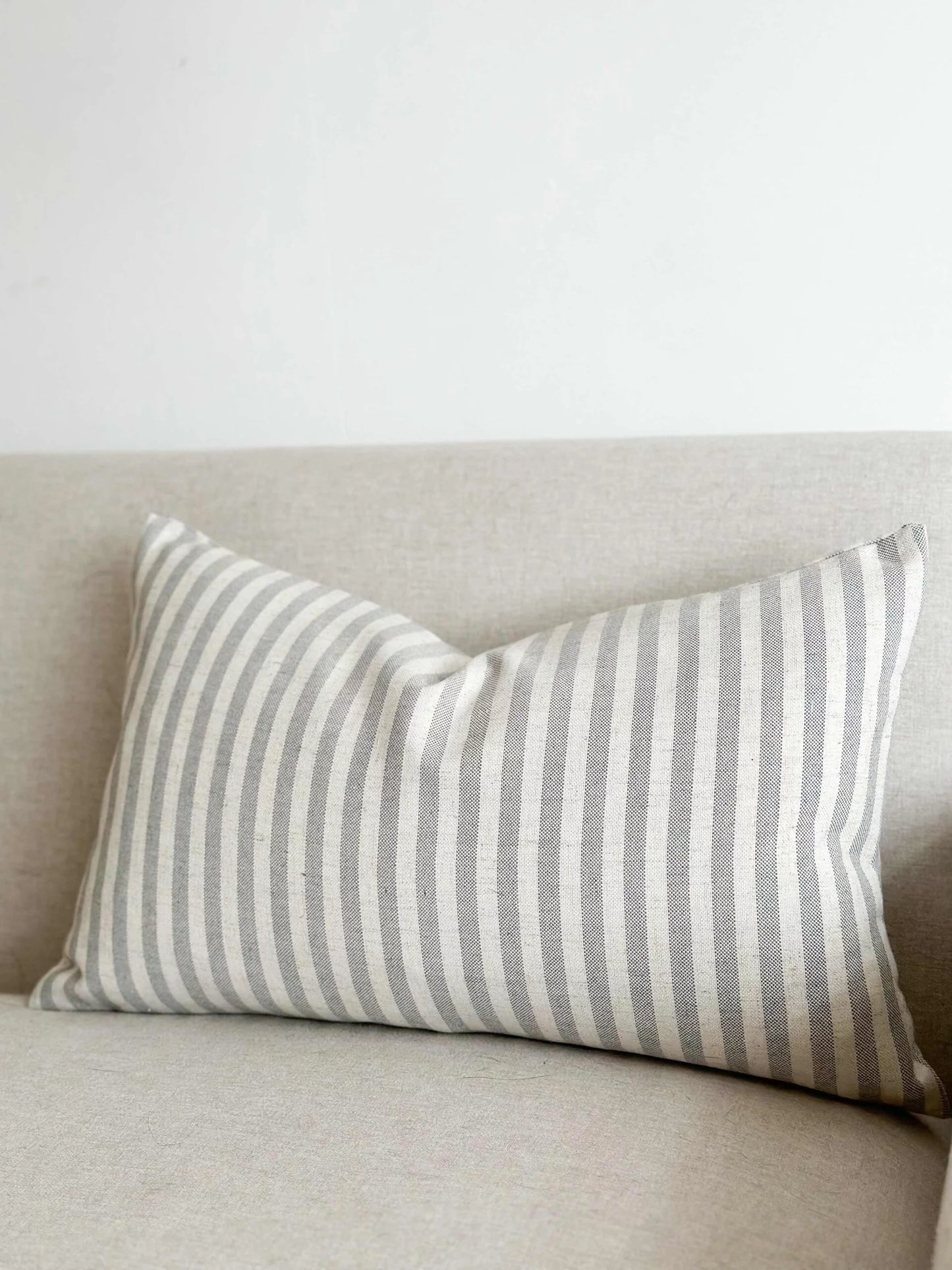 Sienna Cushion Cover Grey & Cream Stripe (50x30cm)