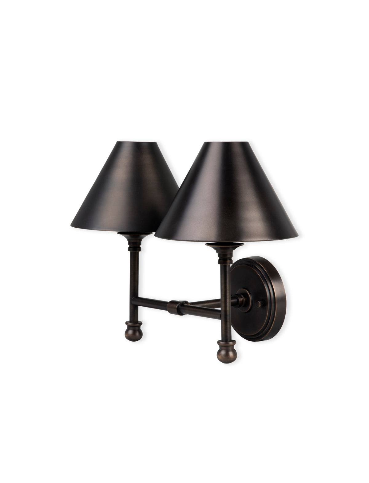 Kelmscot Wall Light - Iron & Brass, Antique Bronze Finish, Double