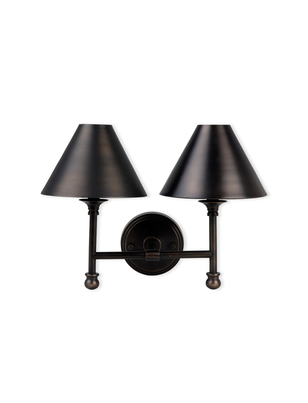 Kelmscot Wall Light - Iron & Brass, Antique Bronze Finish, Double