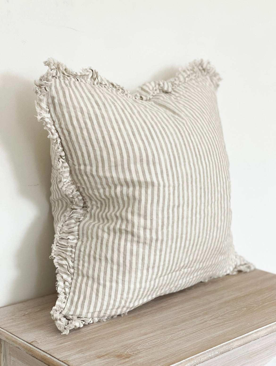 Celine Cushion Cover with Beige Stripe (45x45cm)