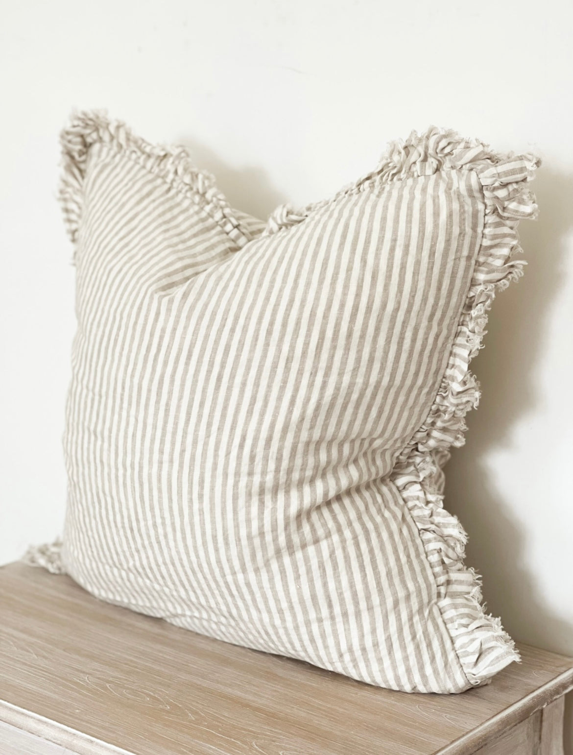 Celine Cushion Cover with Beige Stripe (45x45cm)