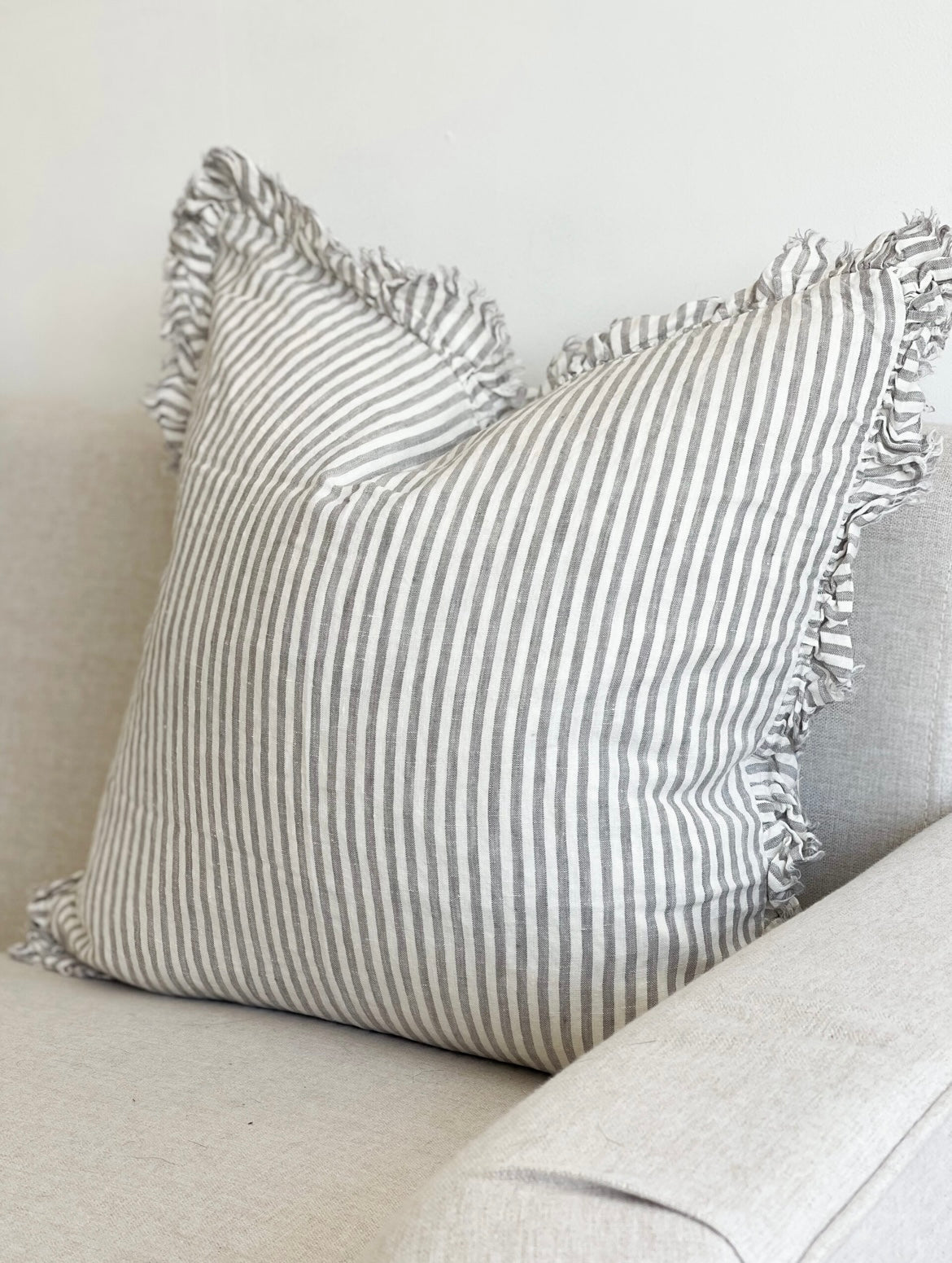 Celine Cushion Cover with Grey Stripe (45x45cm)