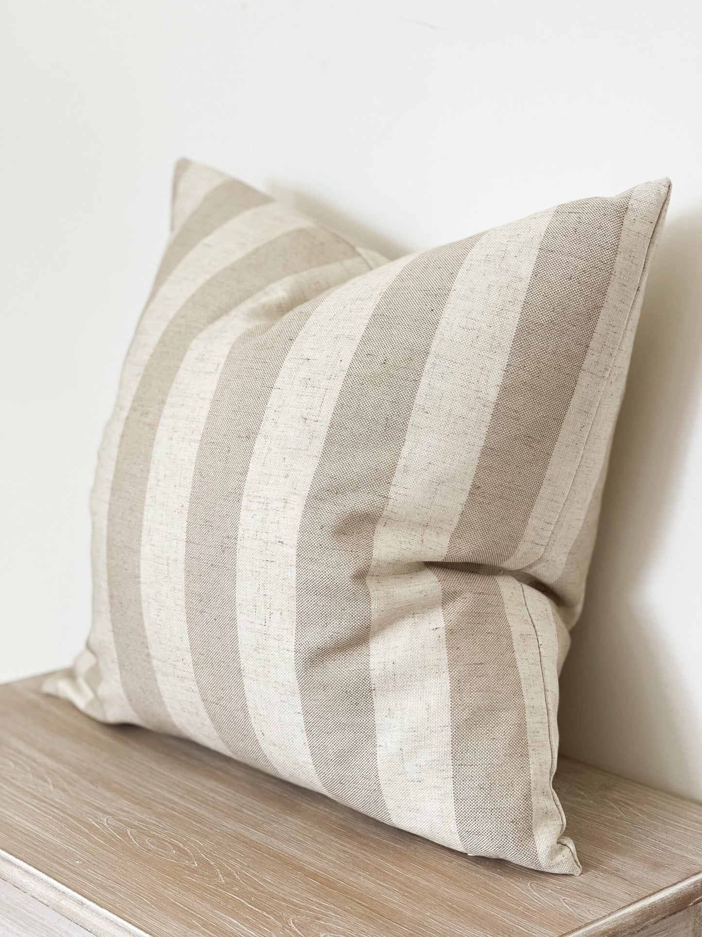 Grace Cushion Cover with Beige Stripes (45x45cm)