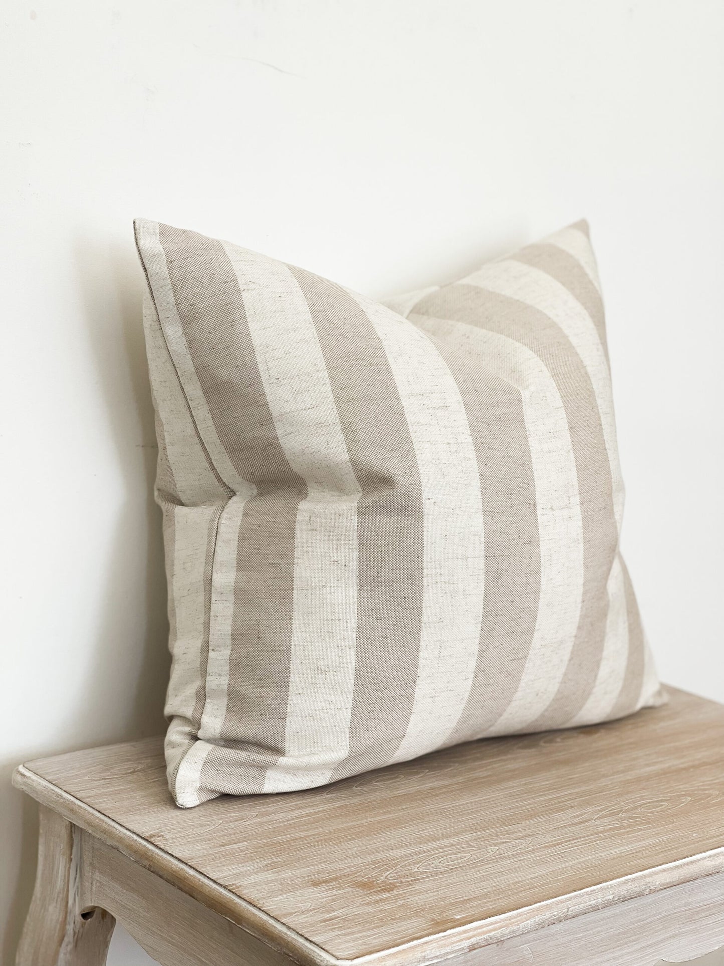 Grace Cushion Cover with Beige Stripes (45x45cm)