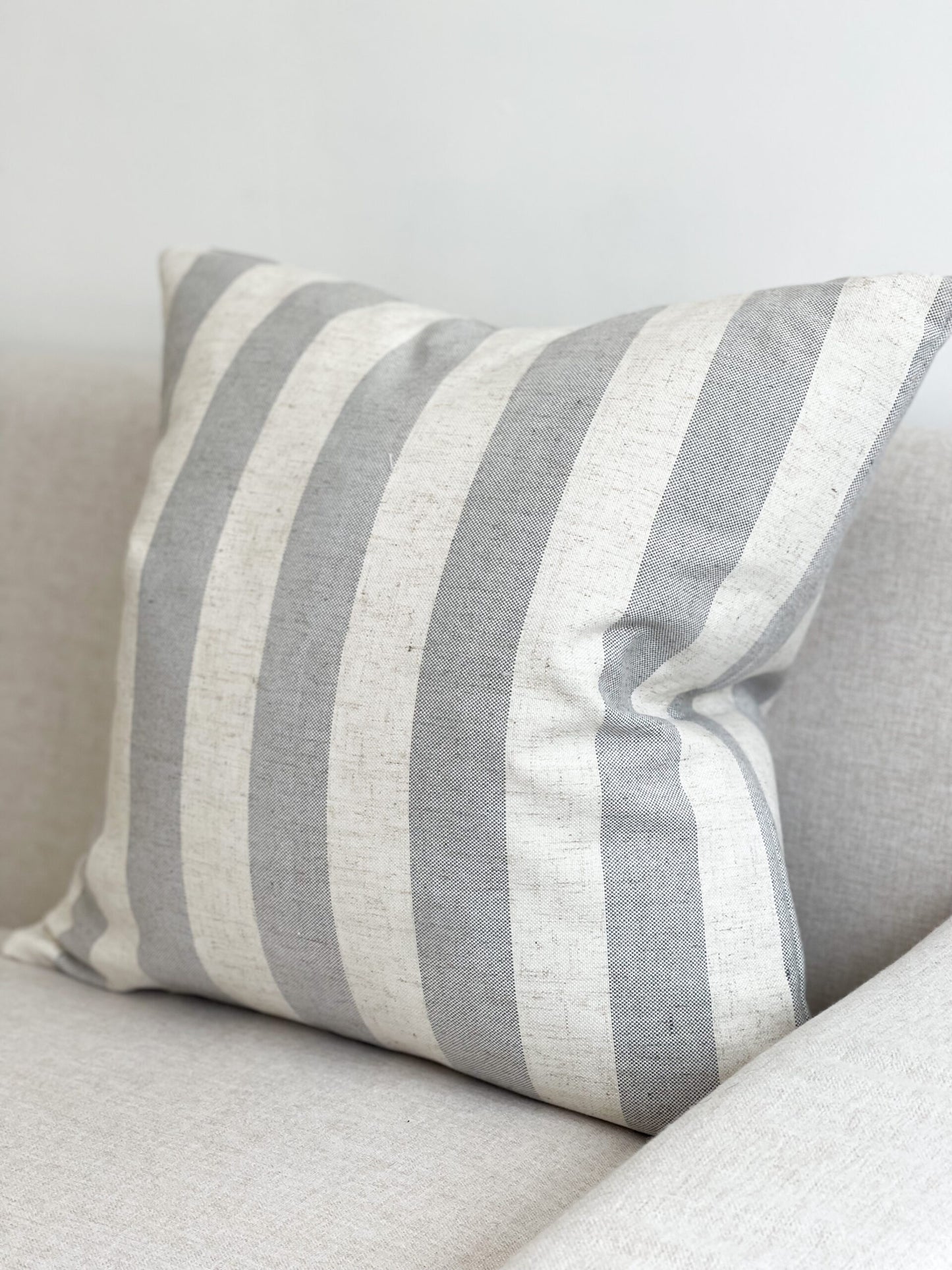 Grace Cushion Cover with Grey Stripes (45x45cm)