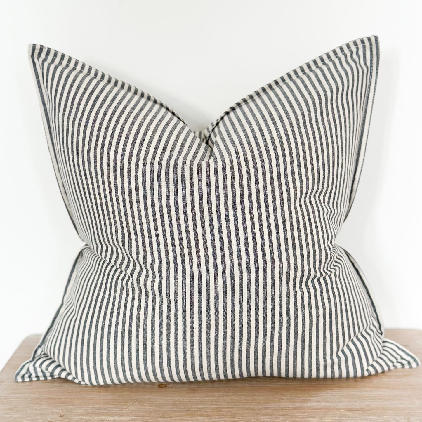 Jessica Cushion Cover with Thin Navy Stripes (45x45cm)