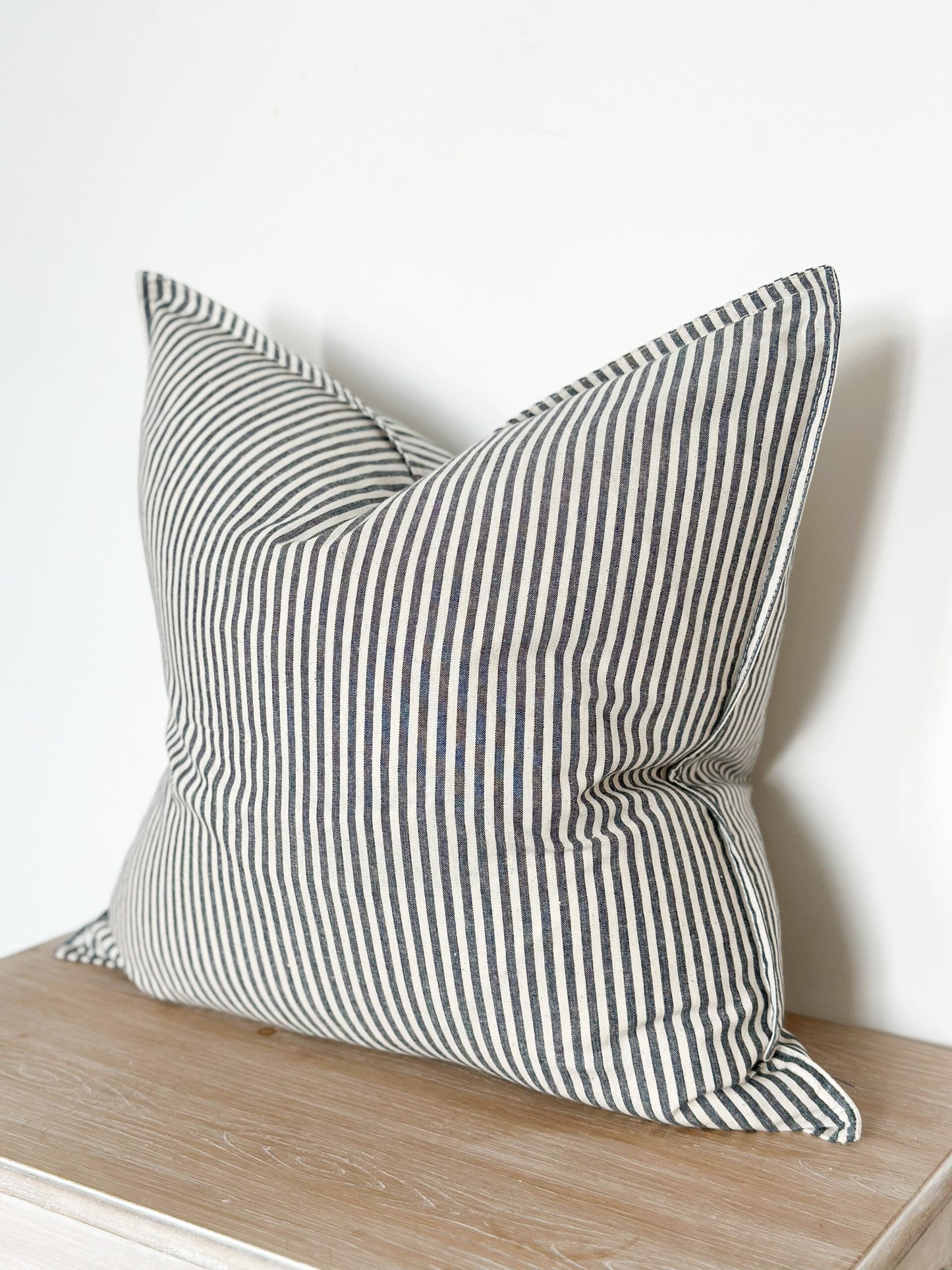 Jessica Cushion Cover with Thin Navy Stripes (45x45cm)