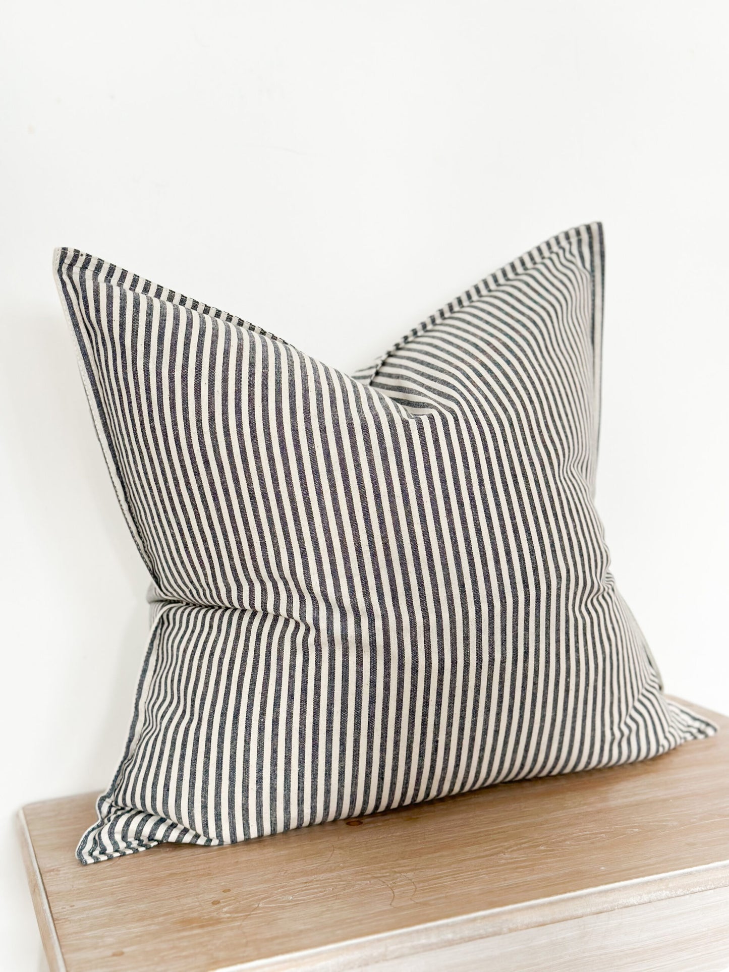Jessica Cushion Cover with Thin Navy Stripes (45x45cm)