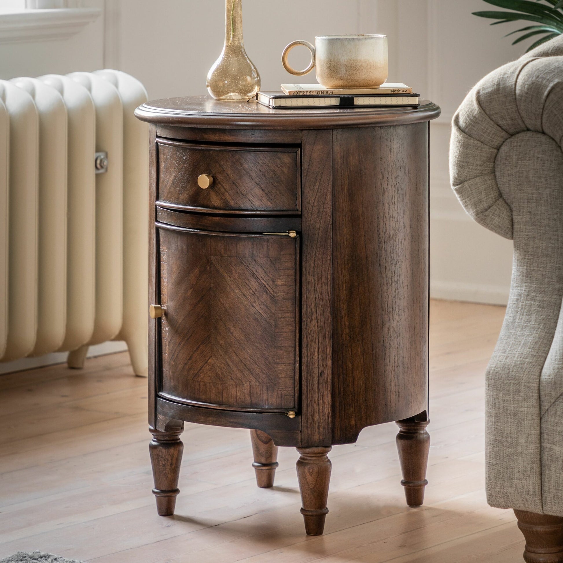 Side Table with Coffee Coloured Veneer