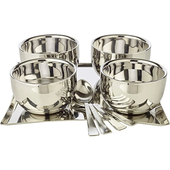 Set of 4 Polished Stainless Steel Bowls