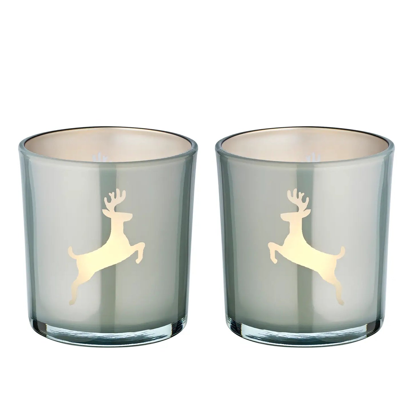 Set of 2 Reindeer Tealight Holders (8cm)