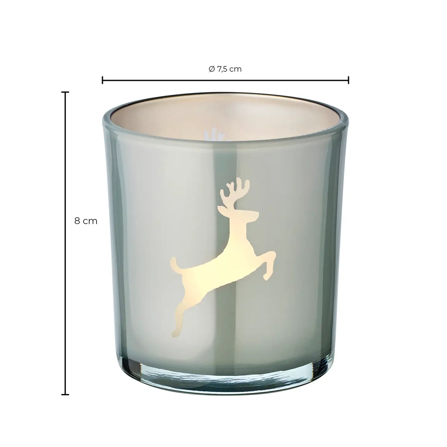 Set of 2 Reindeer Tealight Holders (8cm)